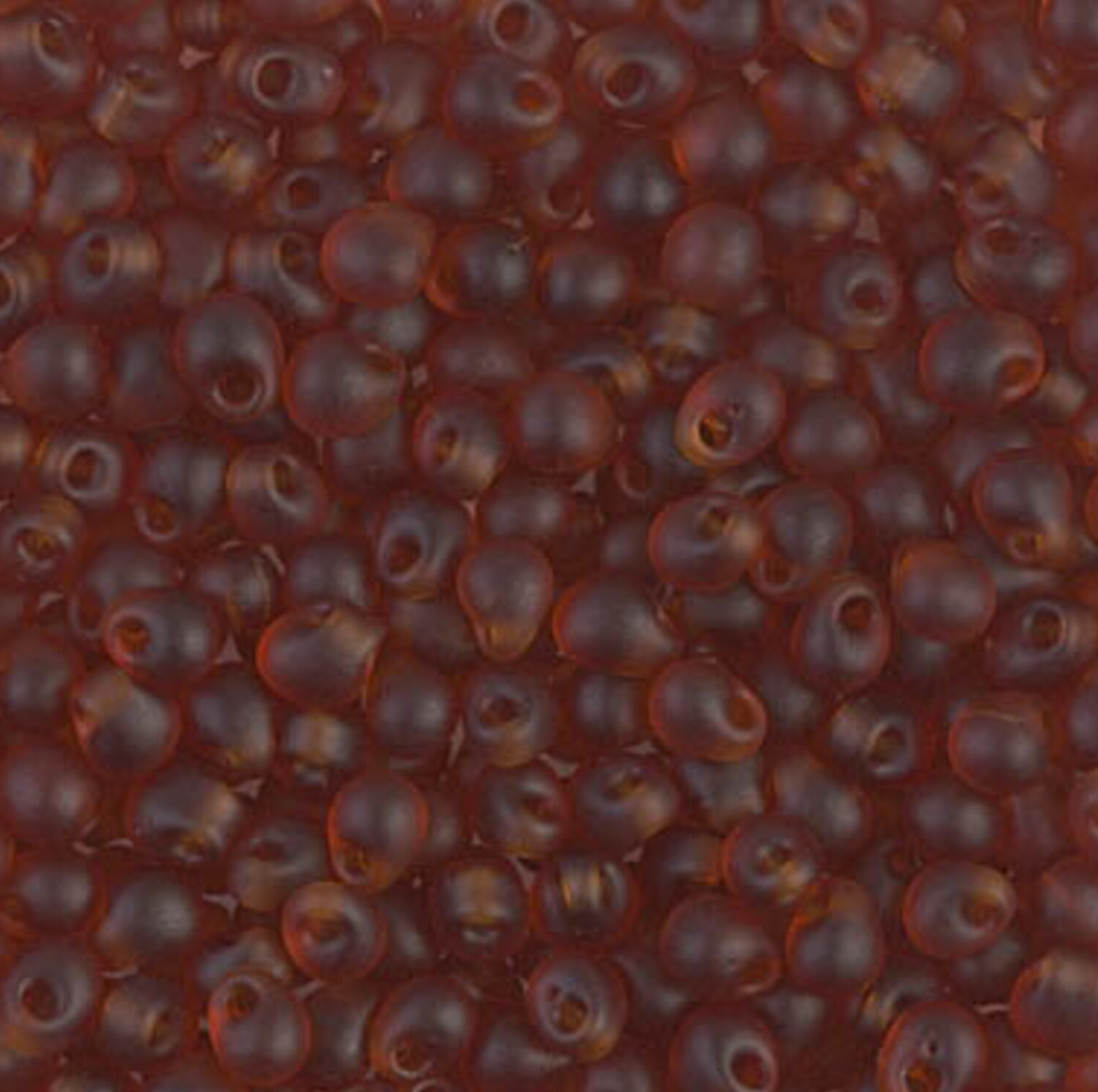 Miyuki 3.4mm Drop Bead - Matte Transparent Dark Topaz