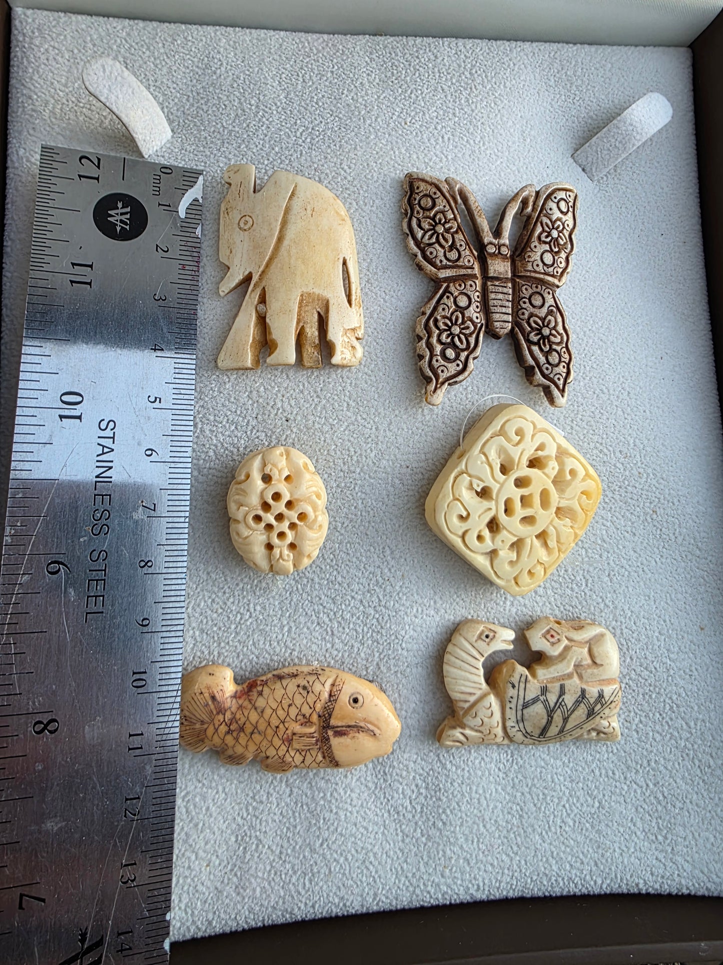 Carved Bone Focal Beads