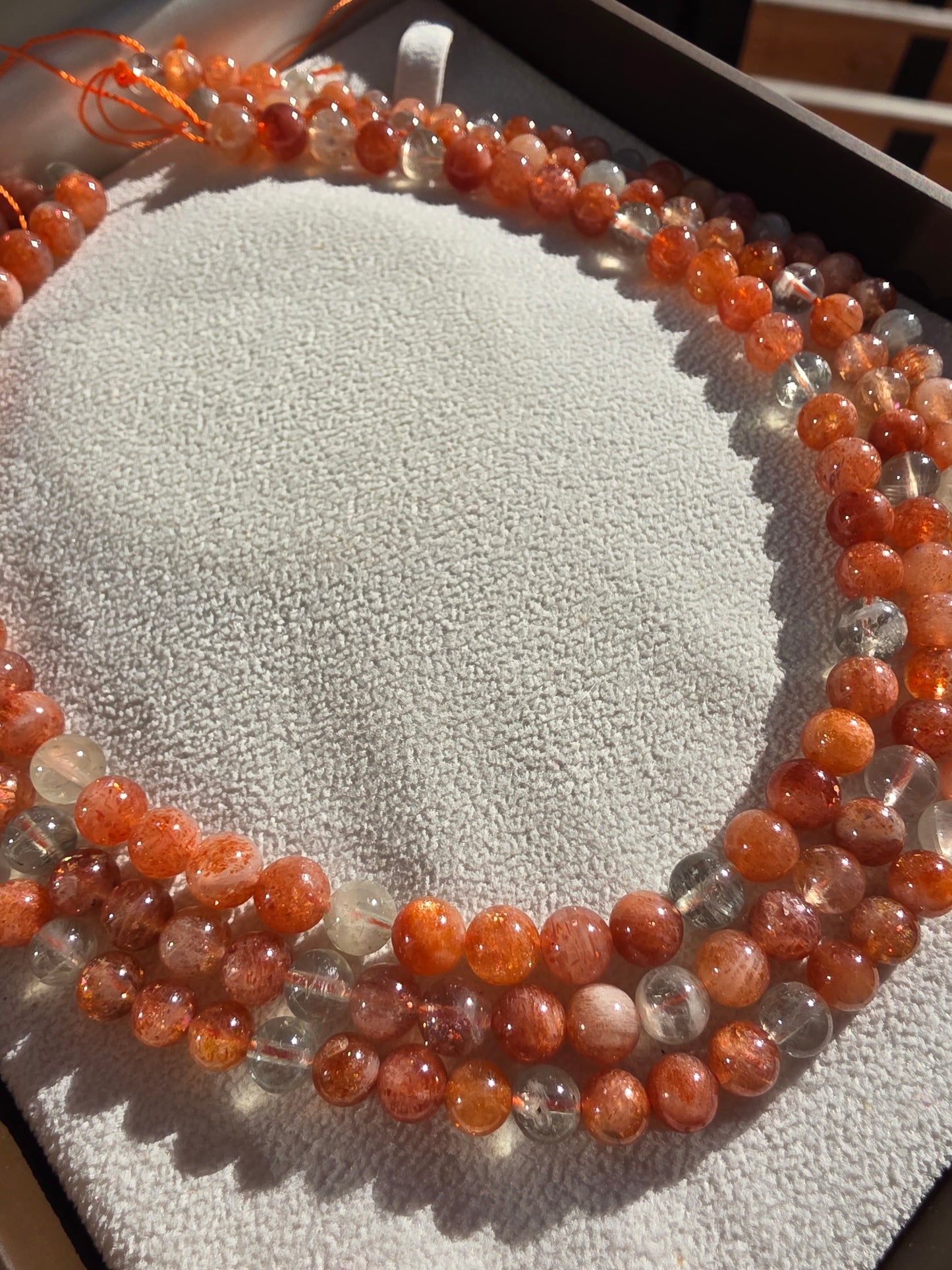 Sunstone Shimmering Orange and Green 6mm