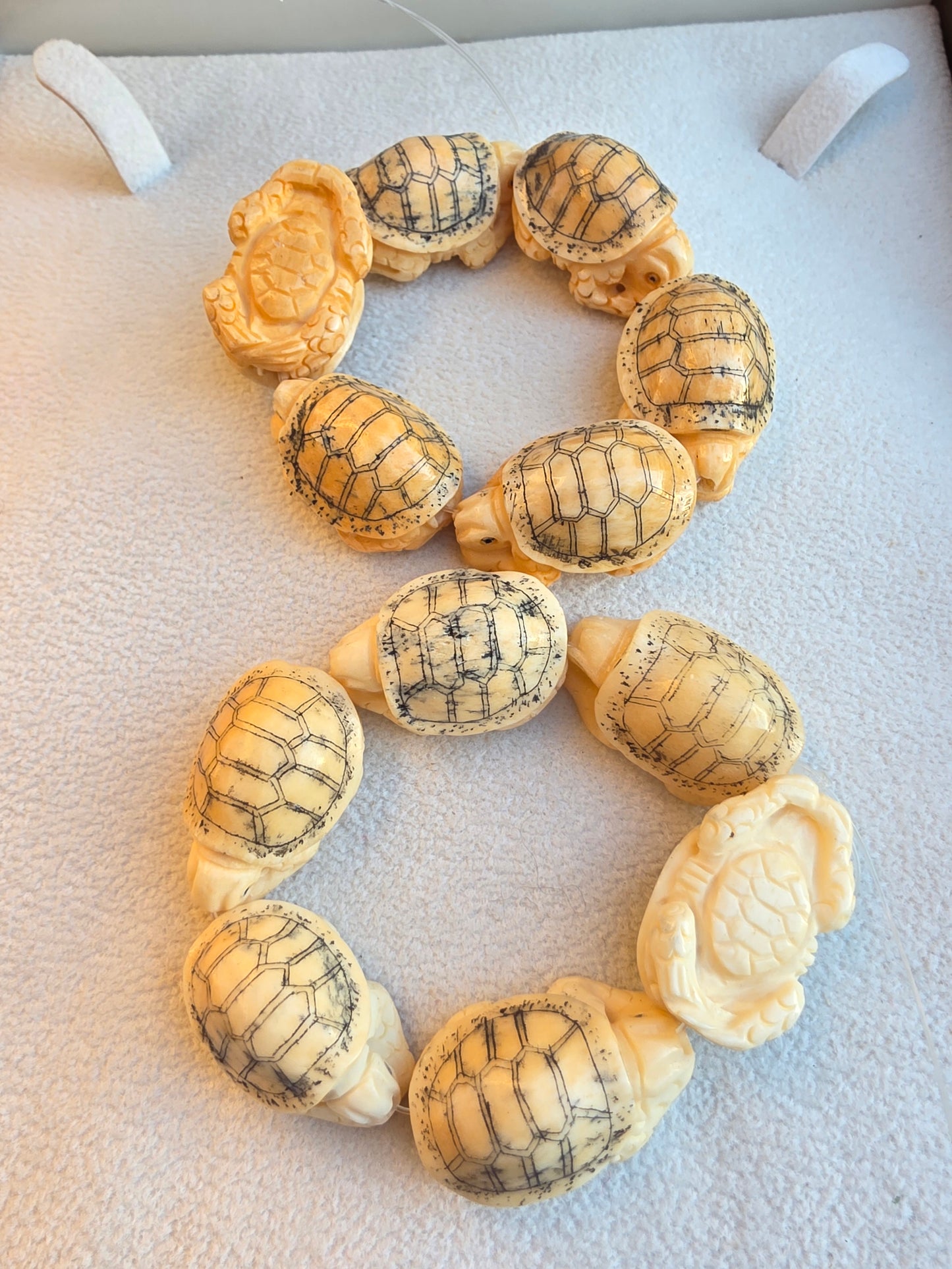 Carved Bone Turtle Bead Natural Bone Focal Bead Large