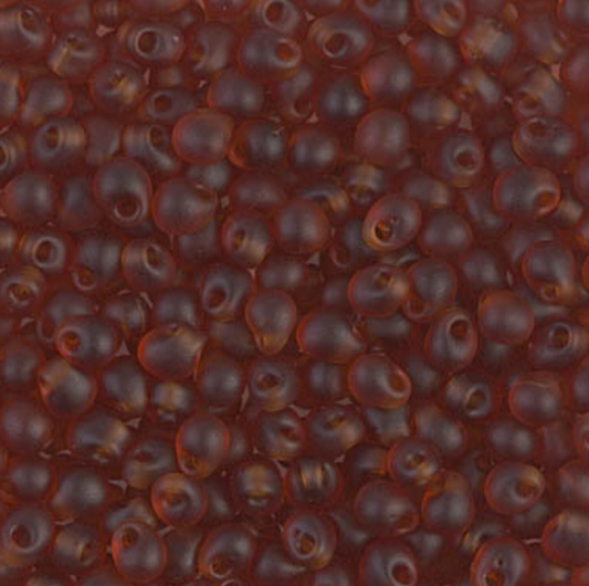 Miyuki 3.4mm Drop Bead - Matte Transparent Dark Topaz