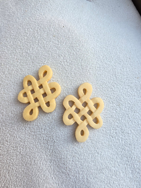 Endless Knot, Eternal Knot Connector or Pendant Natural Bone Focals (2 pack)